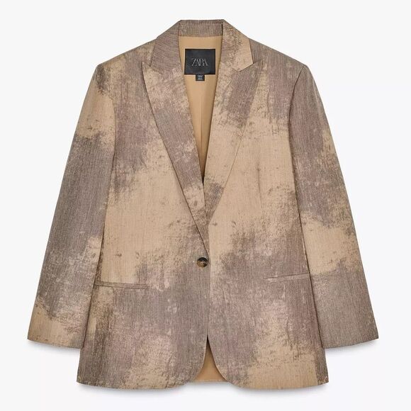 VIRAL ZARA ZW COLLECTION MINIMAL PRINT BLAZER - Picture 2 of 4